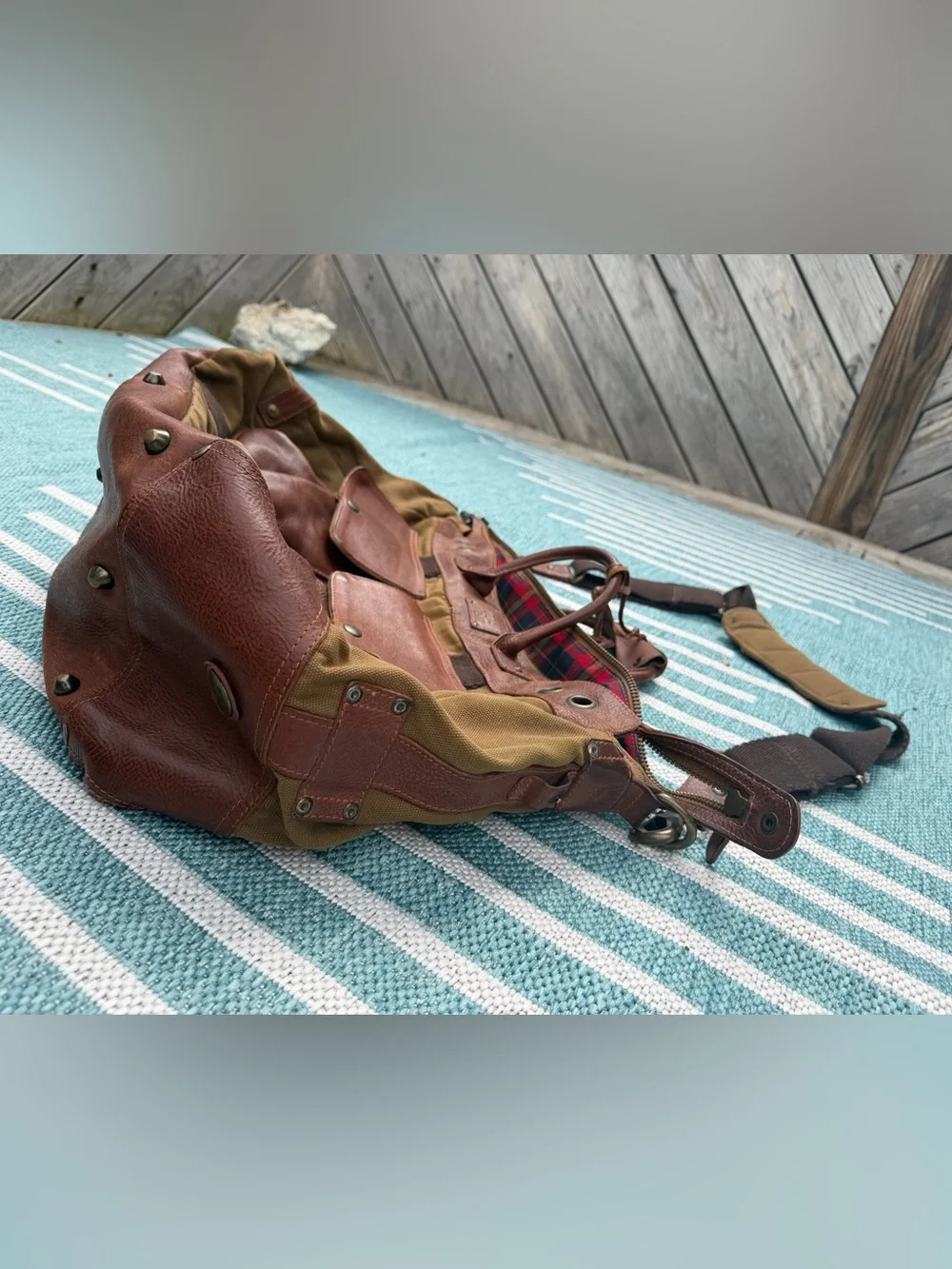 Will’s leather goods duffle Canvas and Leather Travel Tote Bag